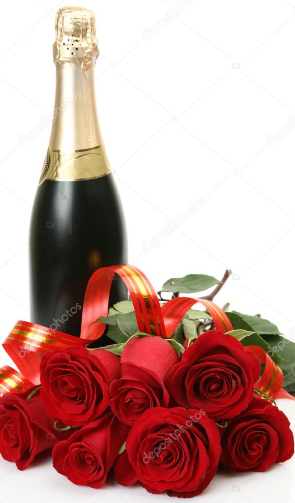 Roses And Champagne Ch 67 Champagne and Roses delivered together | Wild Orchid Des Moines Florist